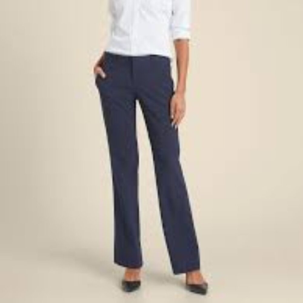 Logan Bootcut-Straight Wool-Blend Pant